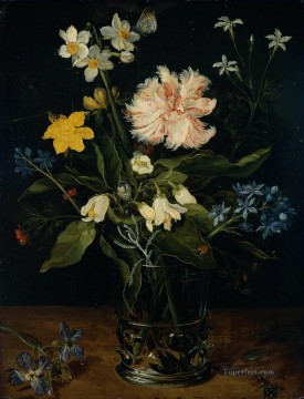 Jan Brueghel el Viejo Painting - Naturaleza muerta con flores en vaso flamenco Jan Brueghel el Viejo
